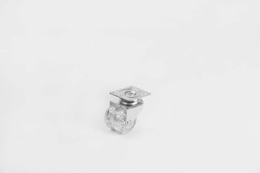 Transparent Double Pulley Disc Caster-Small Caster-Furniture Caster