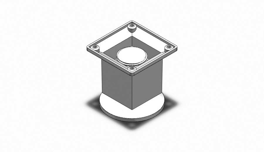 Square Chrome Covered Furniture legs, 8cm