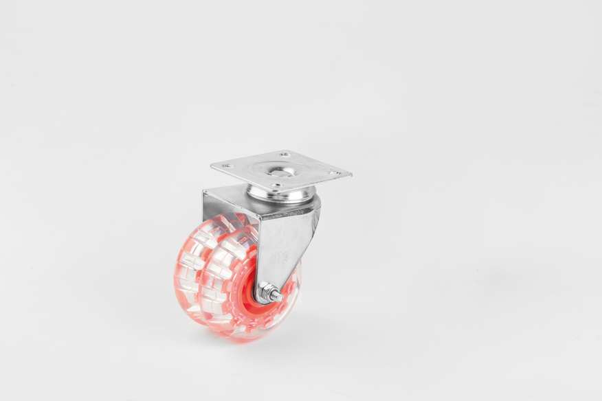 Transparent Double Pully Disc Caster D75mm-Decorative Furniture wheels