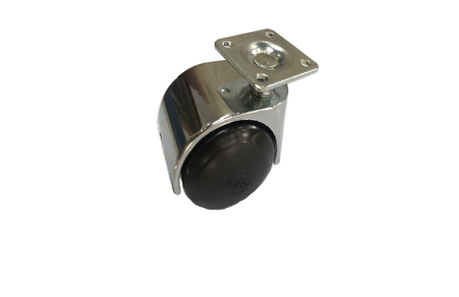 Buro Type Chrome Covered Disc Caster- Furniture Caster