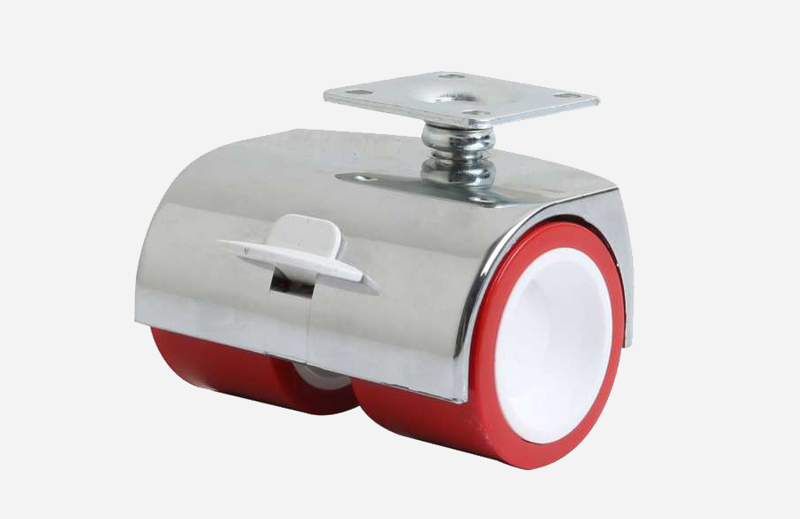 Double Pulley Disc Chrome Covered Caster With Brake - Decorative Furniture wheels