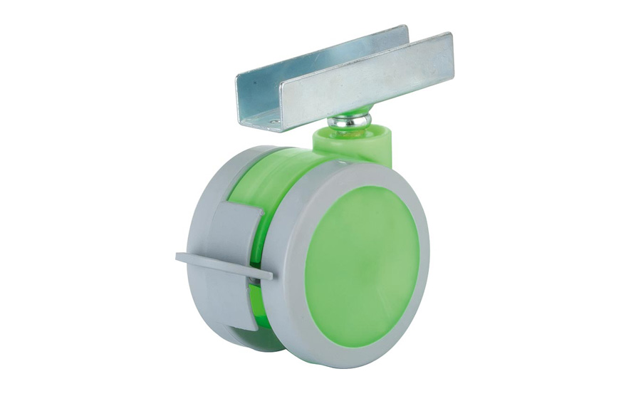 Colored U Disc Caster With Brake- Colorful Furniture Wheels