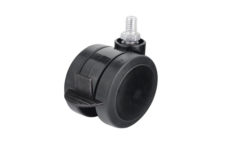 Plastic Thermo Covered Screw Caster With Brake In 65mm- Furniture Caster