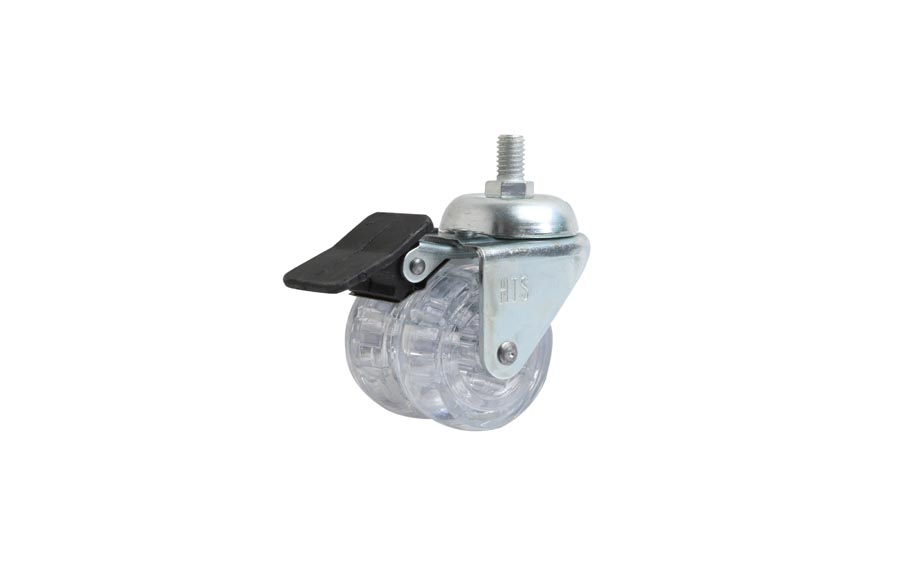 Double Pulley Screw Caster With Brake In 50*20- Furniture Caster