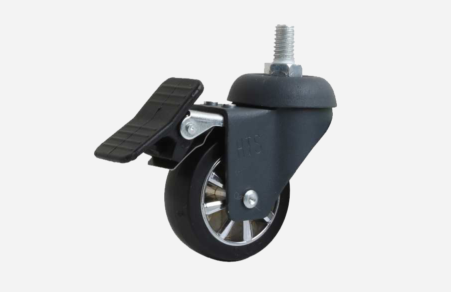 Anthracite Thermal Chrome Pulley Screw Caster With Brake- Decorative Furniture wheels