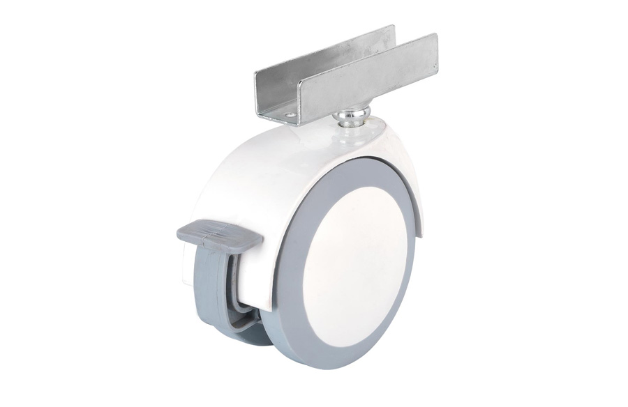 Colored U Disc Caster With Brake- Colorful Furniture Wheels- Swivel Casters
