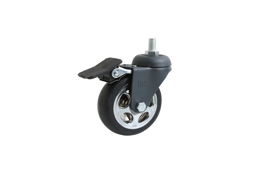 75mm Anthracite Chrome Pulley  Screw Caster With Brake- Decorative Furniture Casters