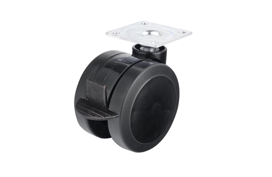 Plastic Thermo Covered disc Caster with brake  In 65mm- Furniture Caster