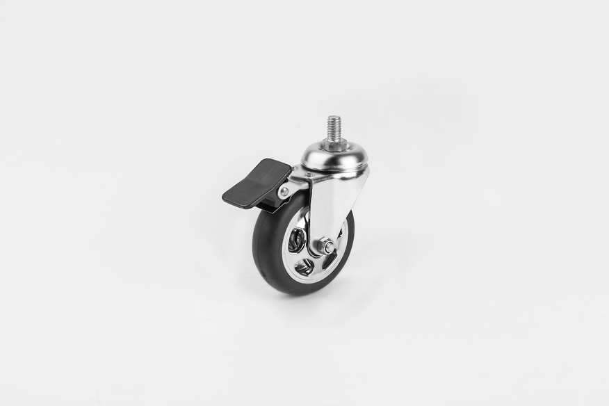 Chrome Rim Screw Brake Caster in 75*25