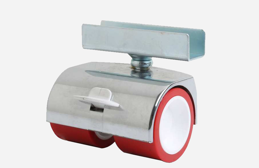 Double Pulley U Disc Chrome Covered Caster With Brake - Decorative Furniture wheels