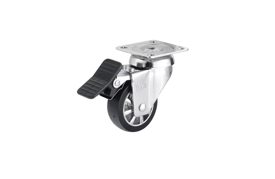 Chrome Pulley With Disc - Chrome Covered Pulley Swivel Wheels with Brake