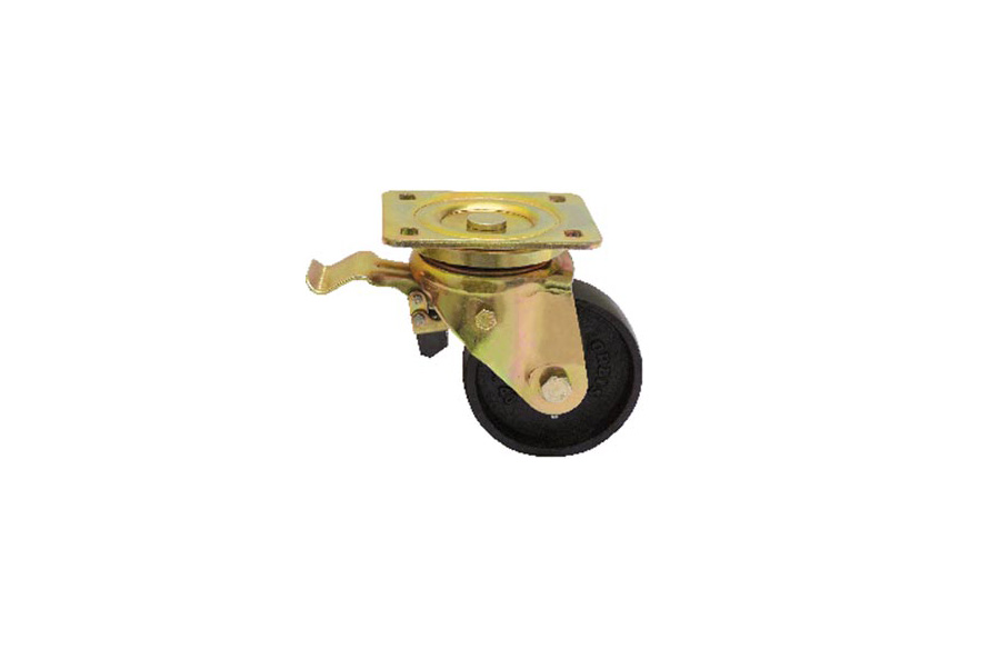 Casted Pulley Disc Caster In 80mm-With Brake - Heavy Duty Caster Wheels