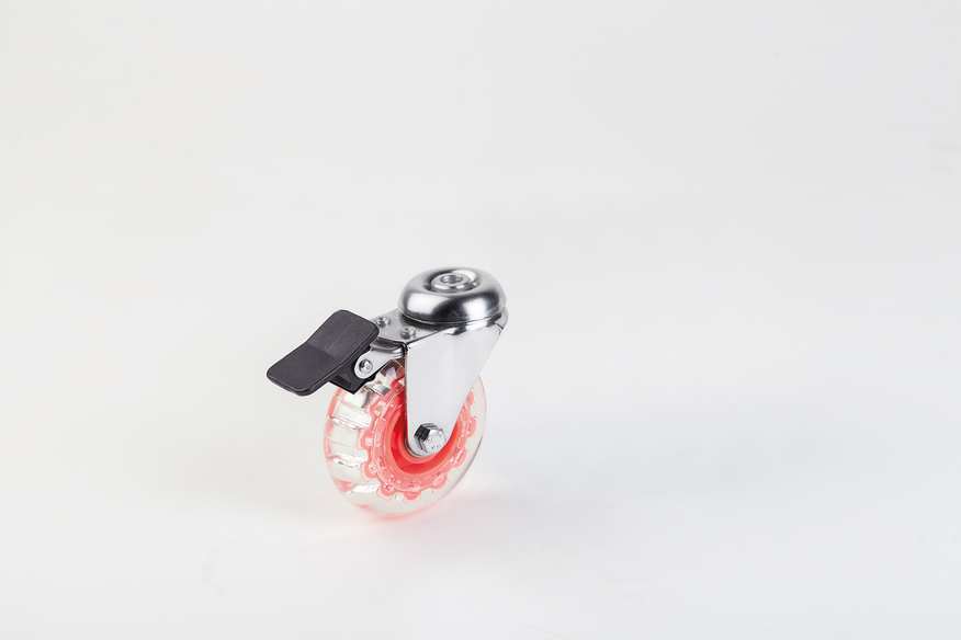 Transparent Pulley Blank Cross Swivel Caster With Brake-Decorative Furniture Castors