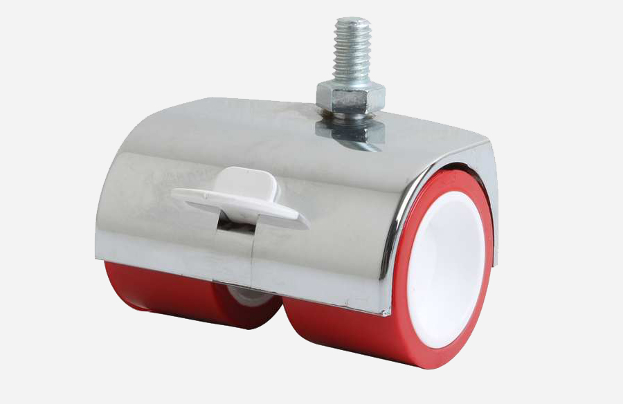 Double Pulley Screw Chrome Covered Caster With Brake- Decorative Furniture wheels