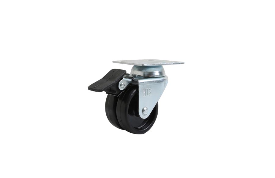 Double Pulley Disc Caster With Brake In 50*20- Furniture Caster